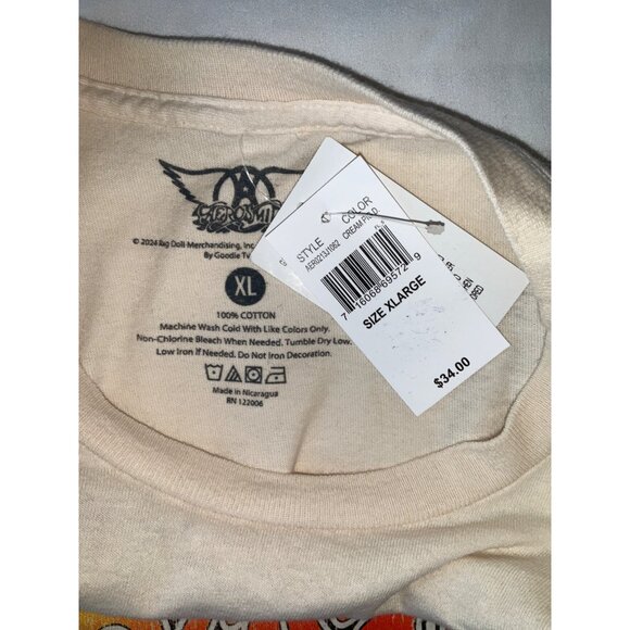 Aerosmith Oversized T-shirt Crew neck Graphic Tee size XL Women's - Picture 3 of 3